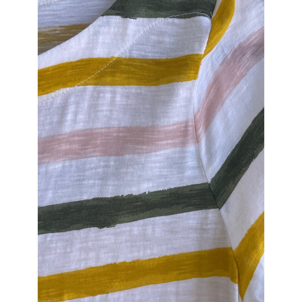 LOFT Outlet 3/4 length sleeve striped tee Medium M 100% Cotton - Picture 4 of 7